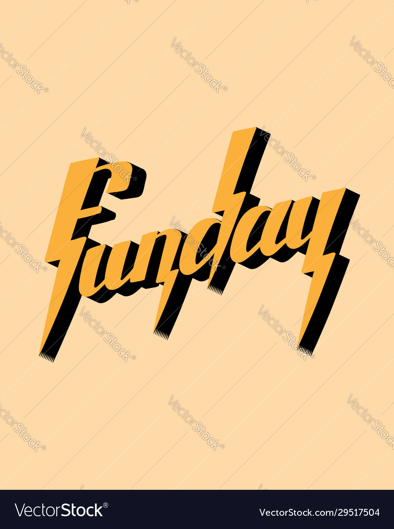 Funday hand drawn lettering isolated Royalty Free Vector