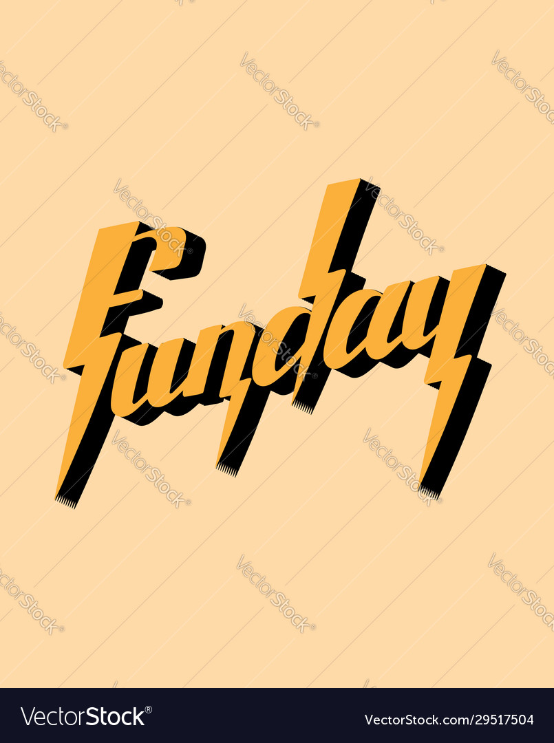 Funday hand drawn lettering isolated