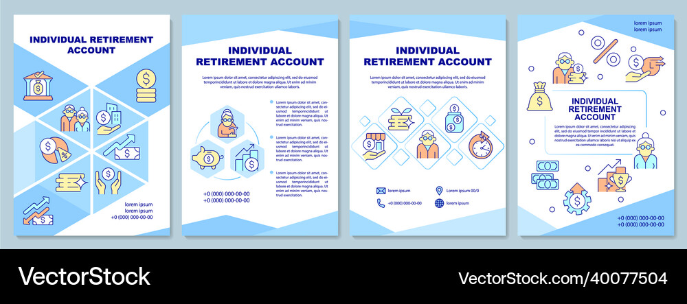 Individual retirement account brochure template Vector Image