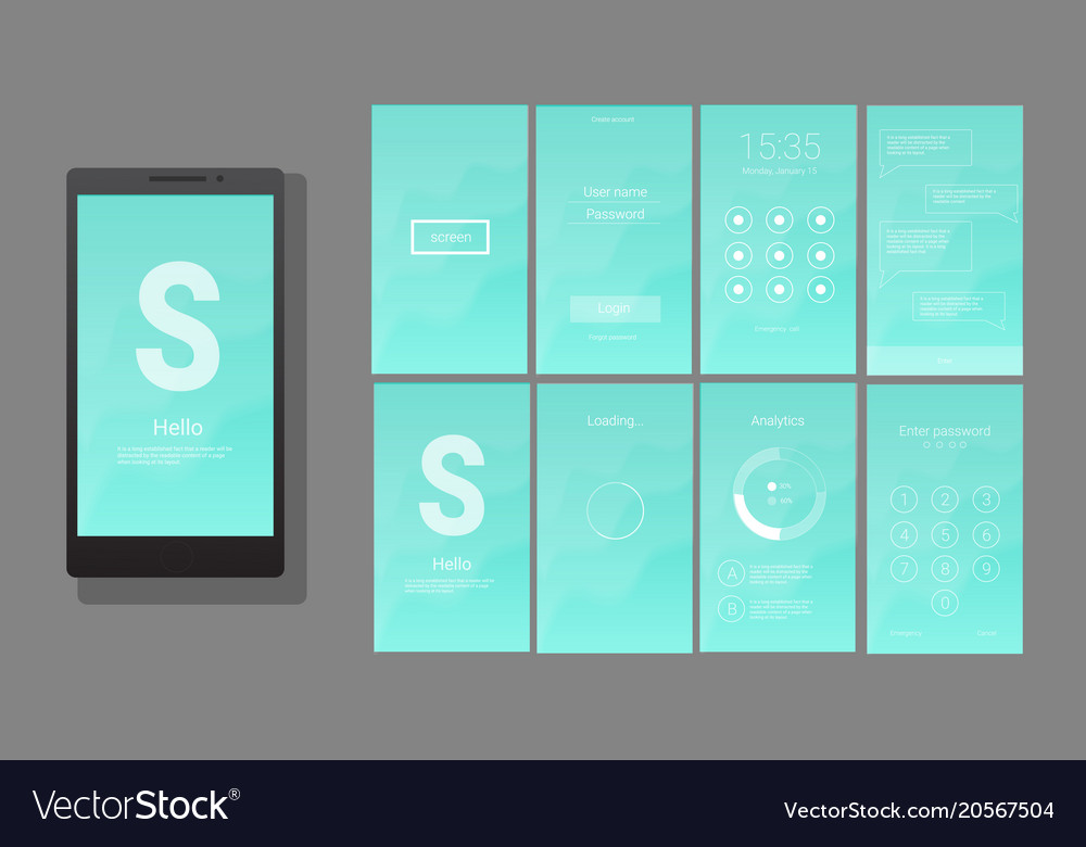 Modern ui gui screen design