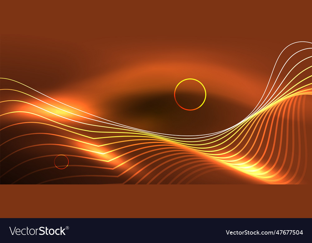Neon lines and waves abstract background techno Vector Image Neon lines and waves abstract background techno