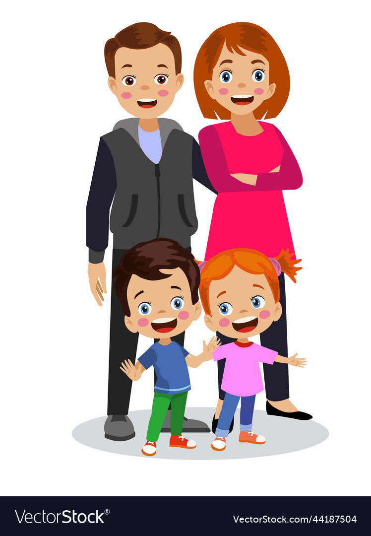 Eltern und Kinder zusammen Familie vector image Eltern und Kinder zusammen Familie