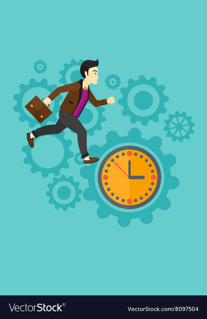 Running man on clock background