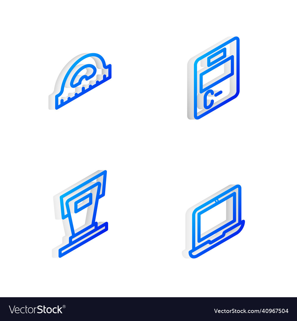 Set isometric line exam paper with incorrect vector image Set isometric line exam paper with incorrect