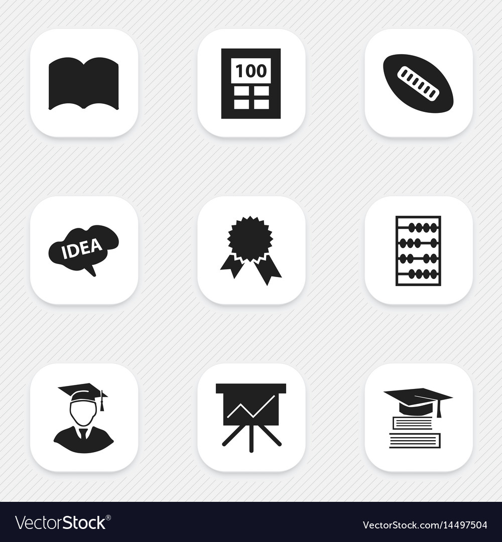 Set of 9 editable university icons includes