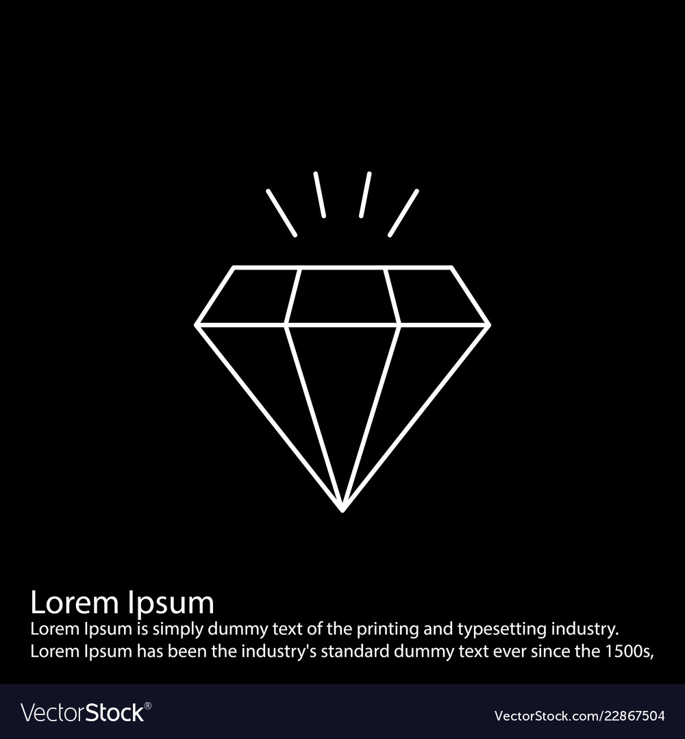 Simple line icon on black square background