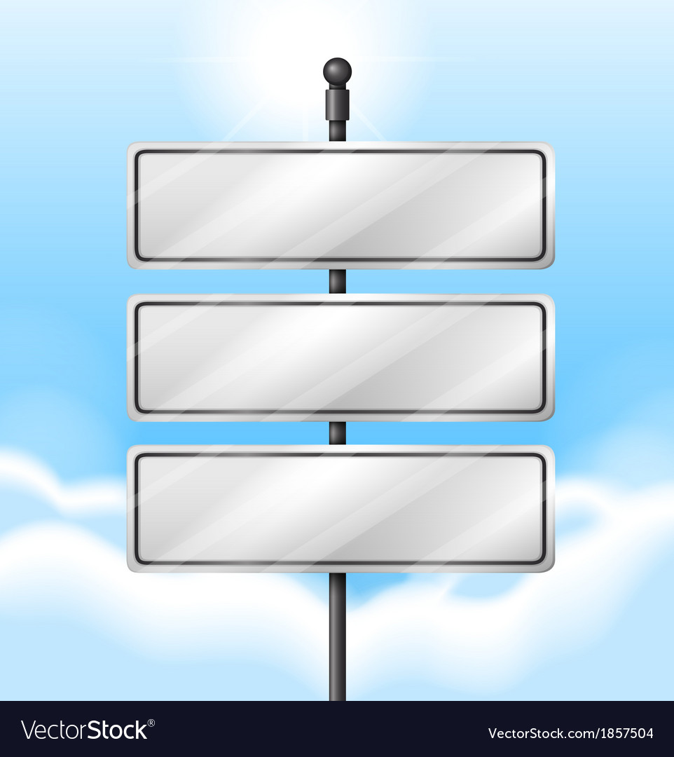 Three empty signboards
