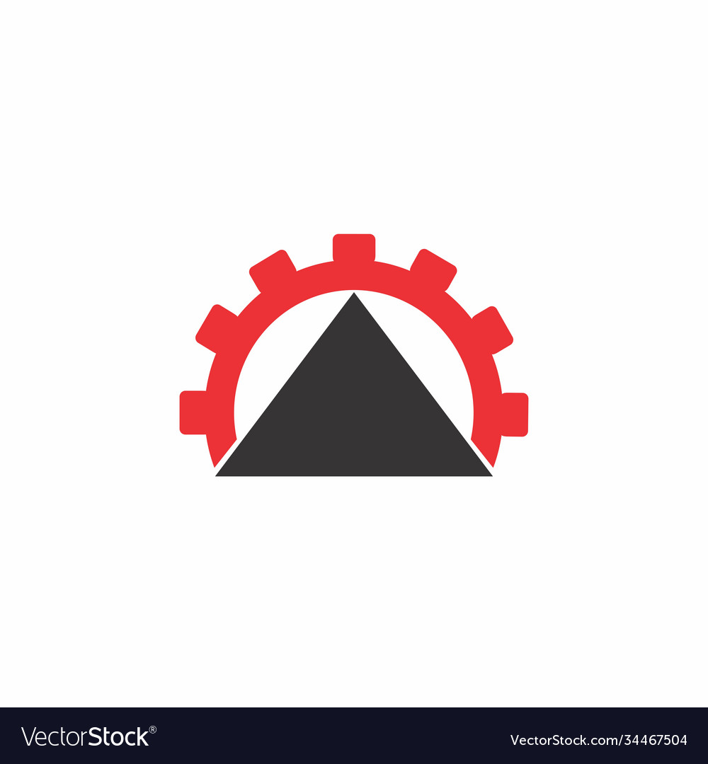 Triangle cog machine simple logo