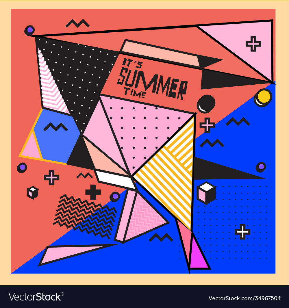 Triangle geometric forms for summer design event vector image Triangle geometric forms for summer design event