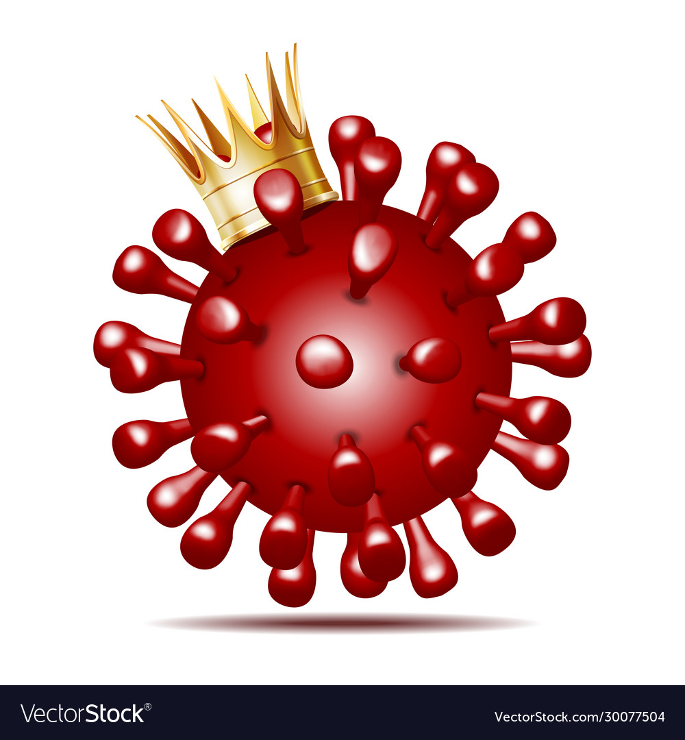 Virus wearing a crown 2019-ncov novel coronavirus Vector Image