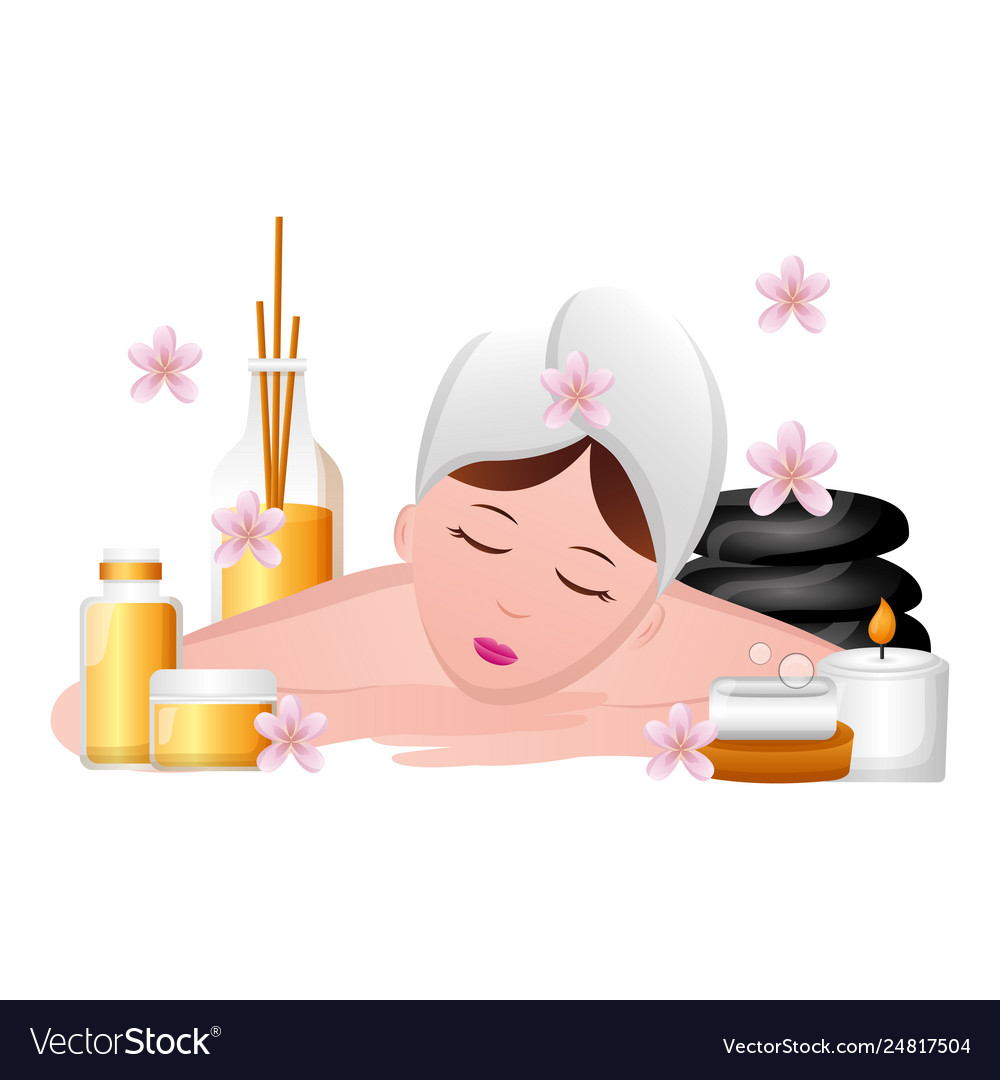 Woman with towel spa