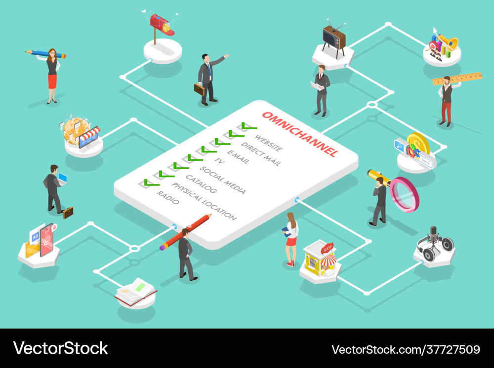 3d isometric flat conceptual Royalty Free Vector Image