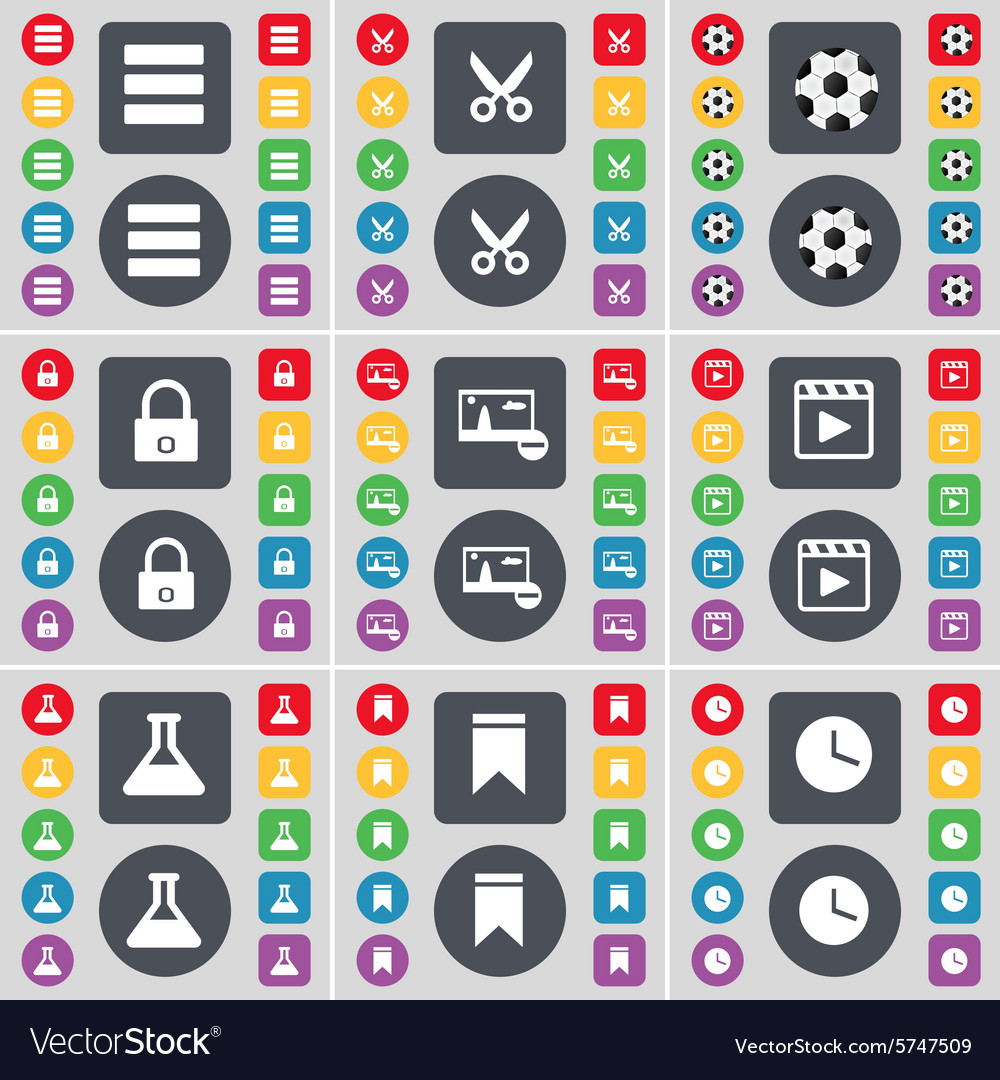 Apps scissors ball lock picture media player flask
