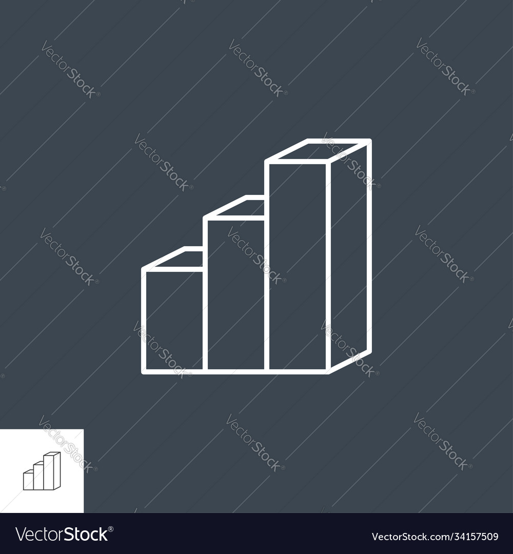 Bar chart related line icon vector image Bar chart related line icon