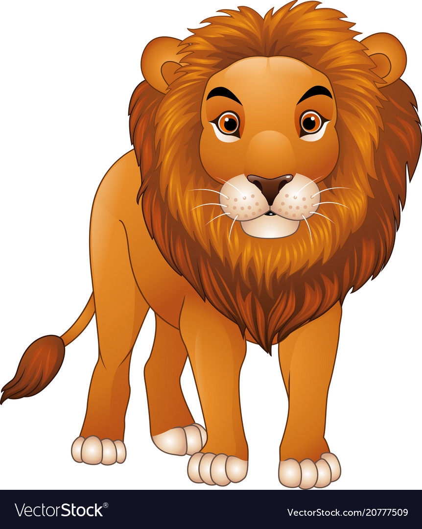 Cartoon lion mascot isolated on white background Vector Image