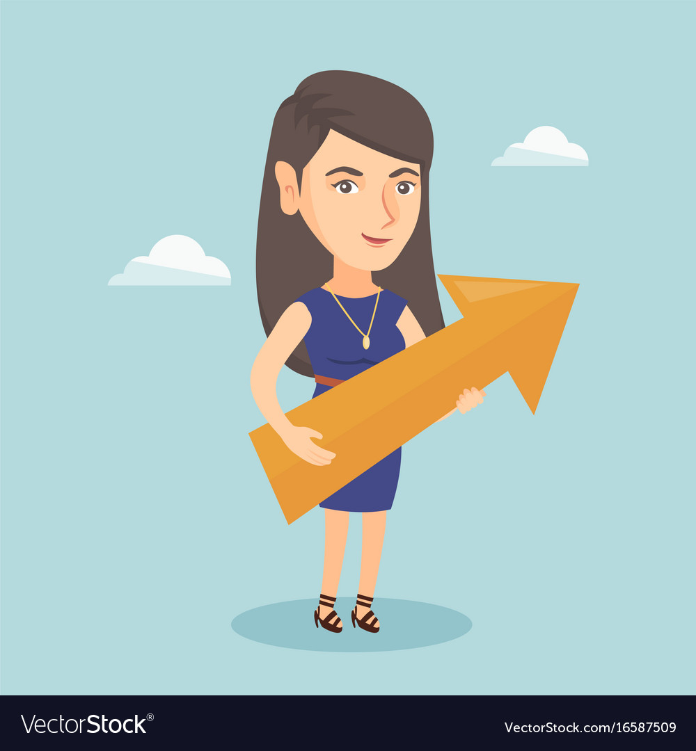 Caucasian business woman aiming at growth Vector Image