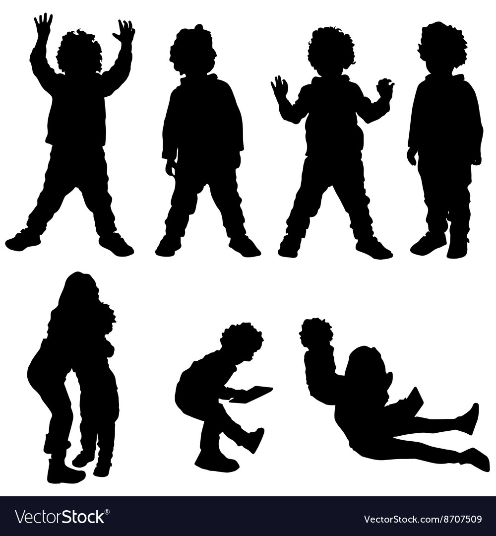 Child Silhouettes - Diverse Poses