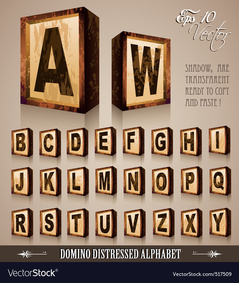 Domino alphabet Royalty Free Vector Image VectorStock