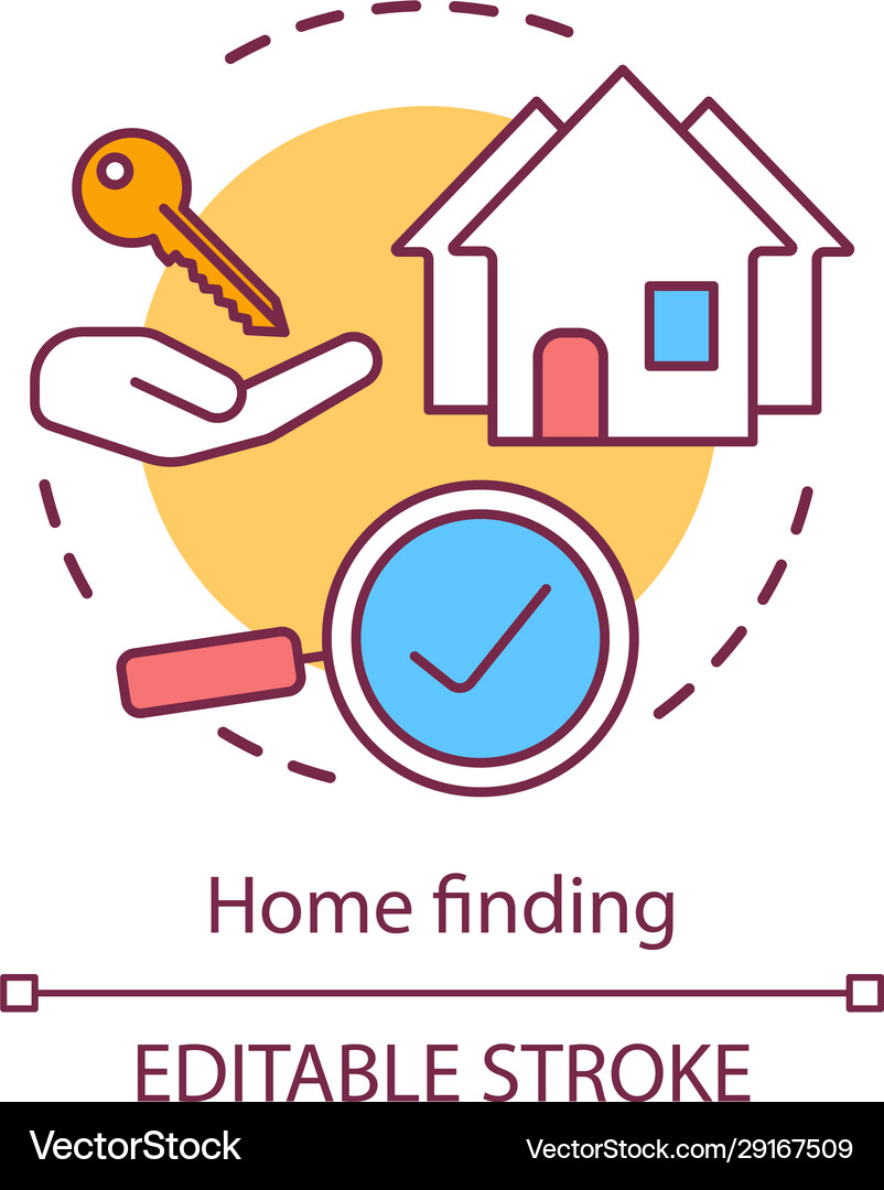 Home finding concept icon relocating services new Vector Image