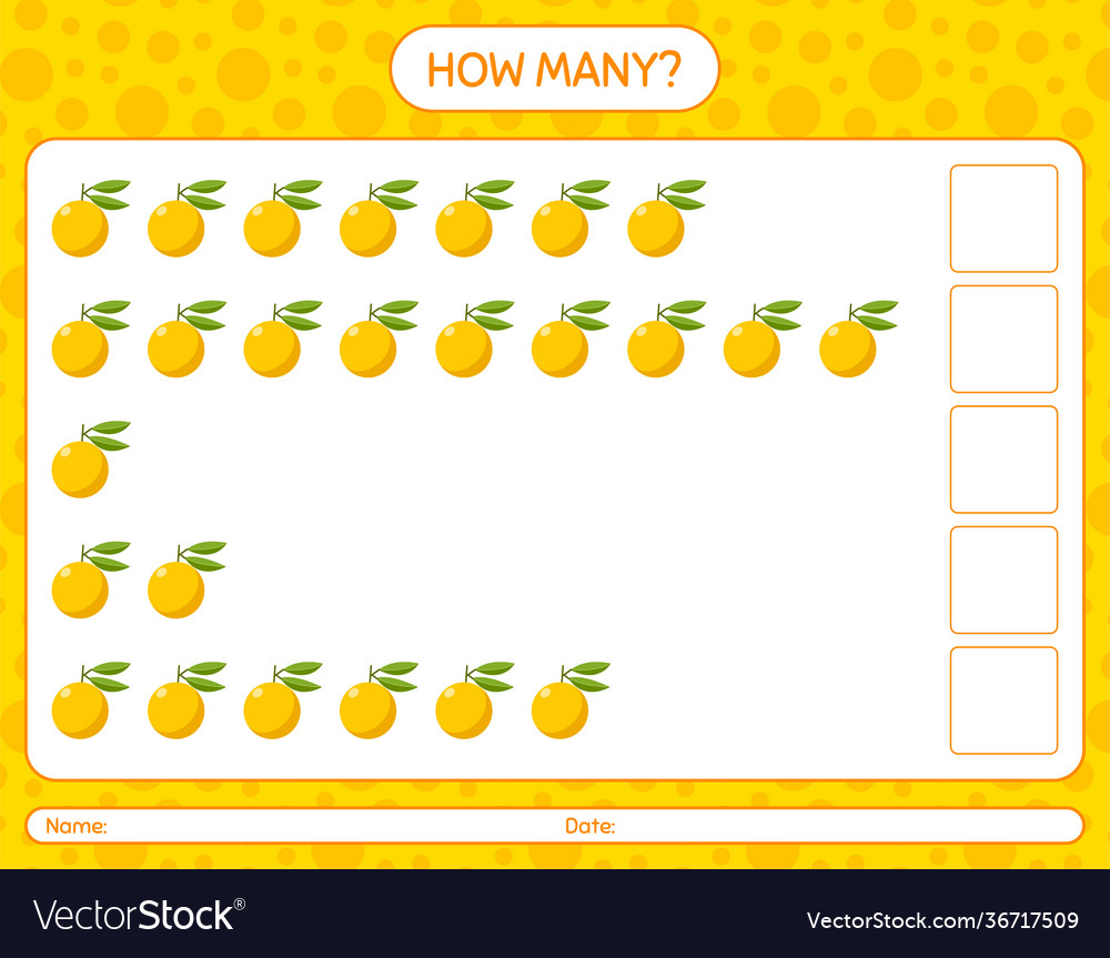 How many counting game with yuzu worksheet