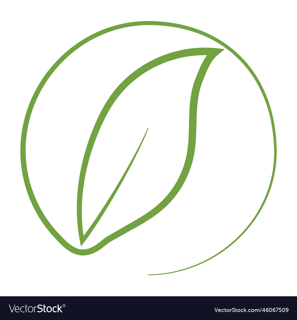 Icon leaf recycle logo leaf round tea green Vector Image