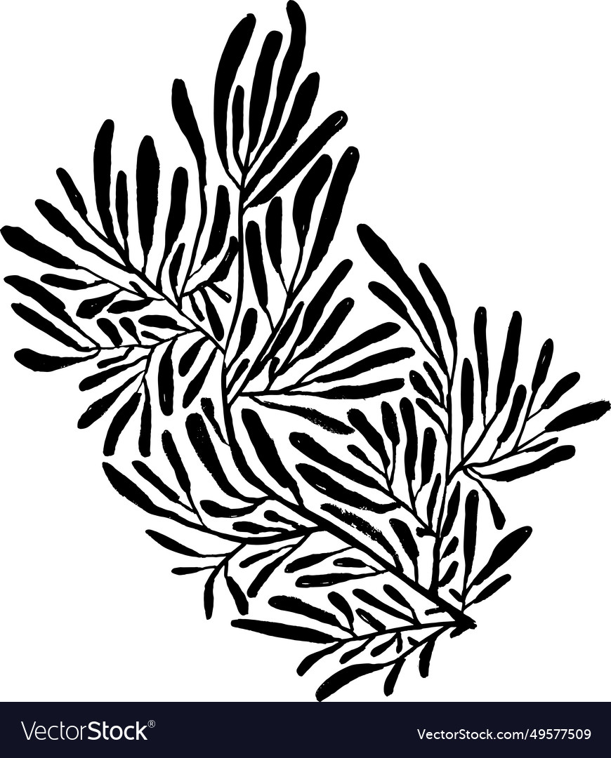 Leaf grunge artwork brush silhouette element