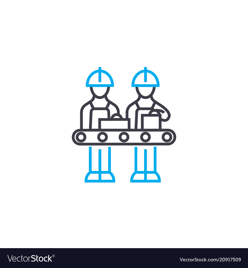 Manual production linear icon concept
