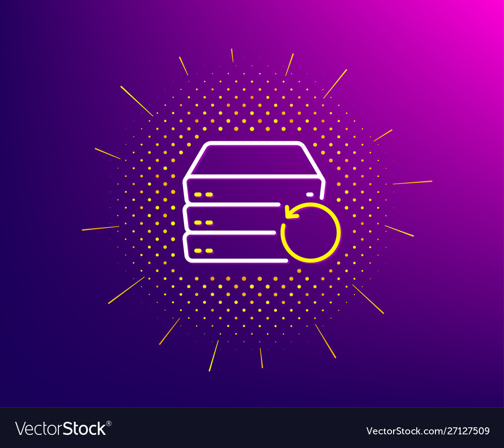 Recovery server line icon backup data sign Vector Image Recovery server line icon backup data sign