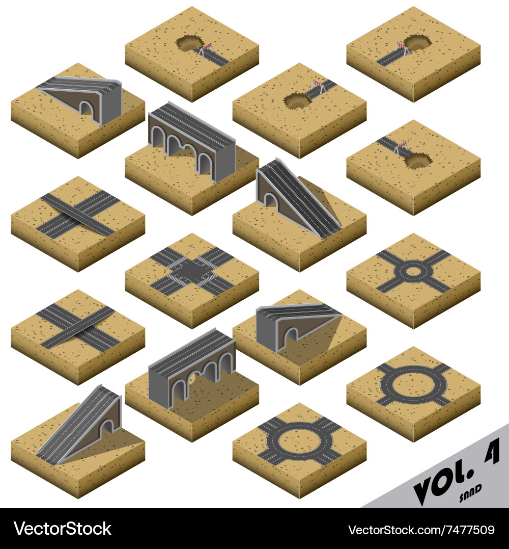 Road map kit isometric Royalty Free Vector Image