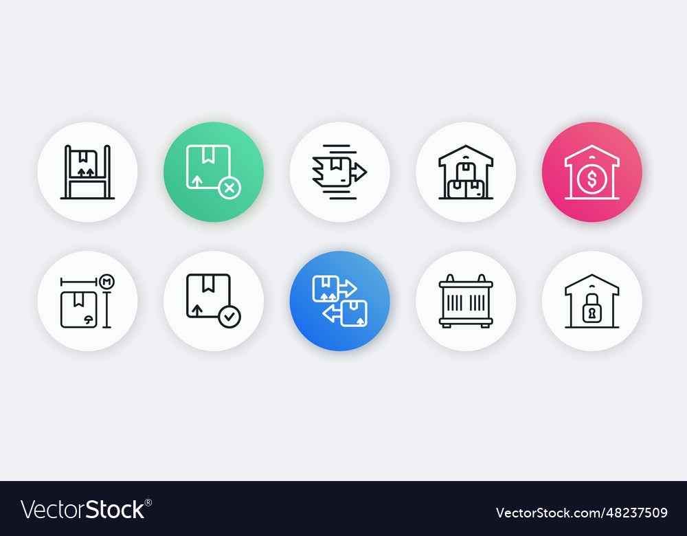 Set line cardboard box with traffic symbol vector image Set line cardboard box with traffic symbol