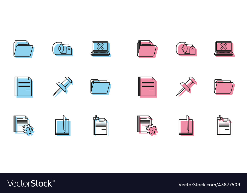 Set line document settings with gears file vector image Set line document settings with gears file