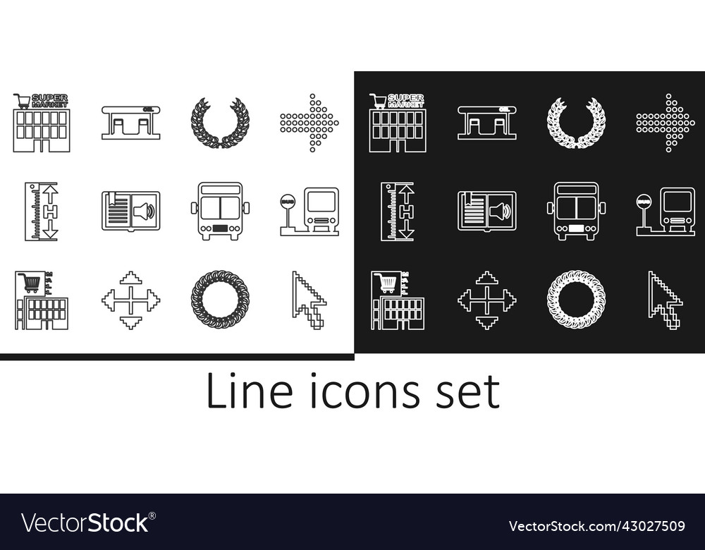 Set line pixel arrow cursor bus stop laurel