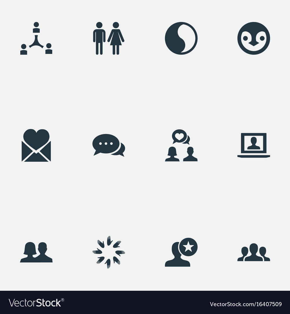 Set of simple fellows icons