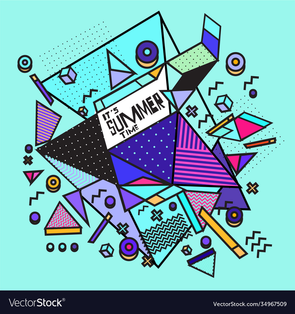 Triangle geometric forms for summer design event vector image Triangle geometric forms for summer design event