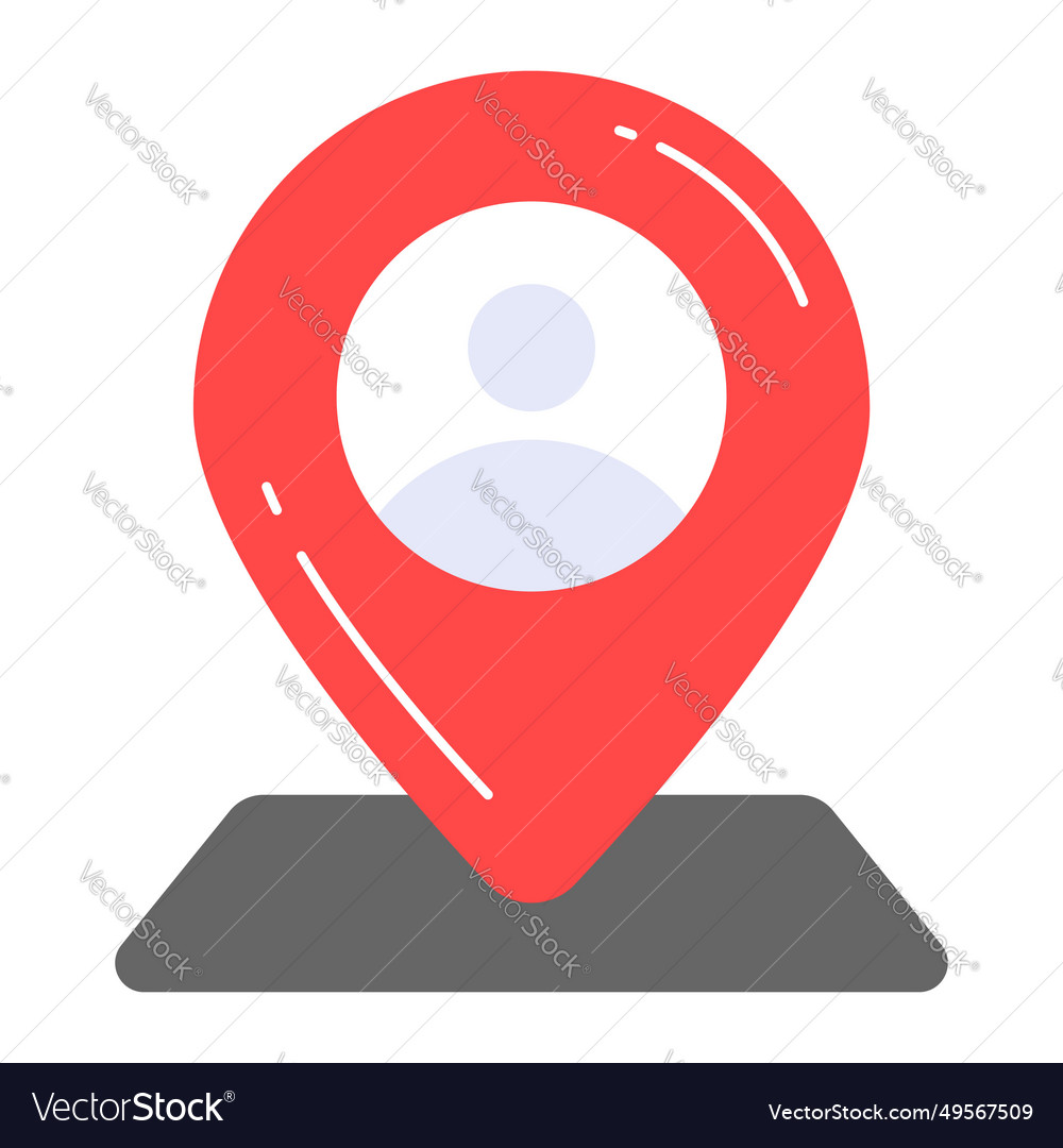 User inside map pointer denoting concept