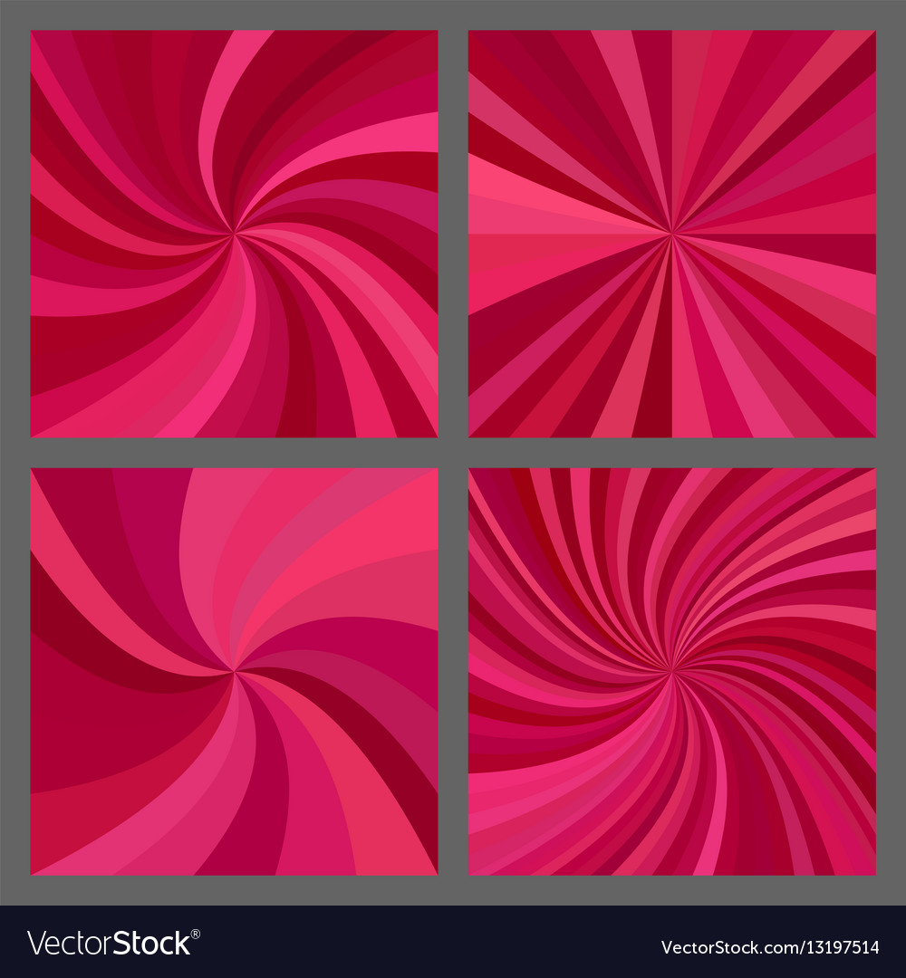 Abstract spiral and ray burst background set