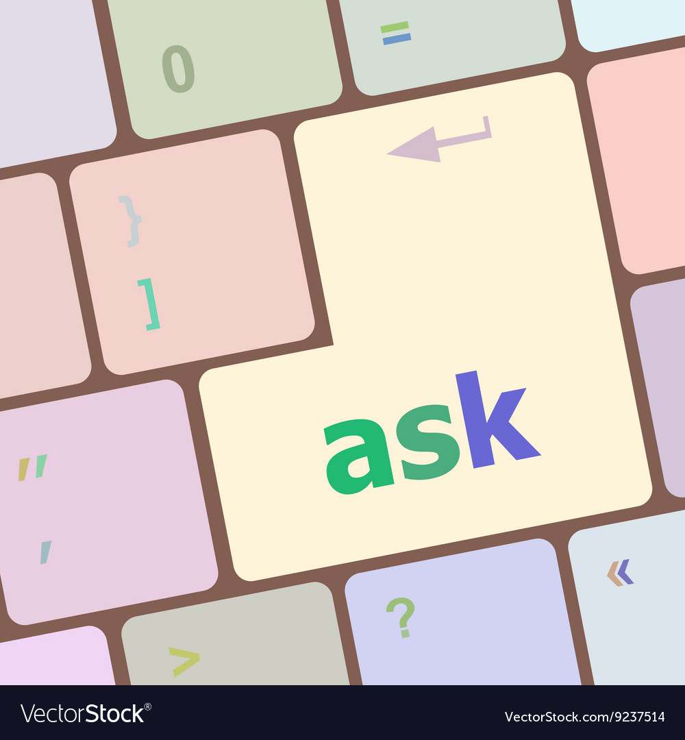 Ask button on computer keyboard key