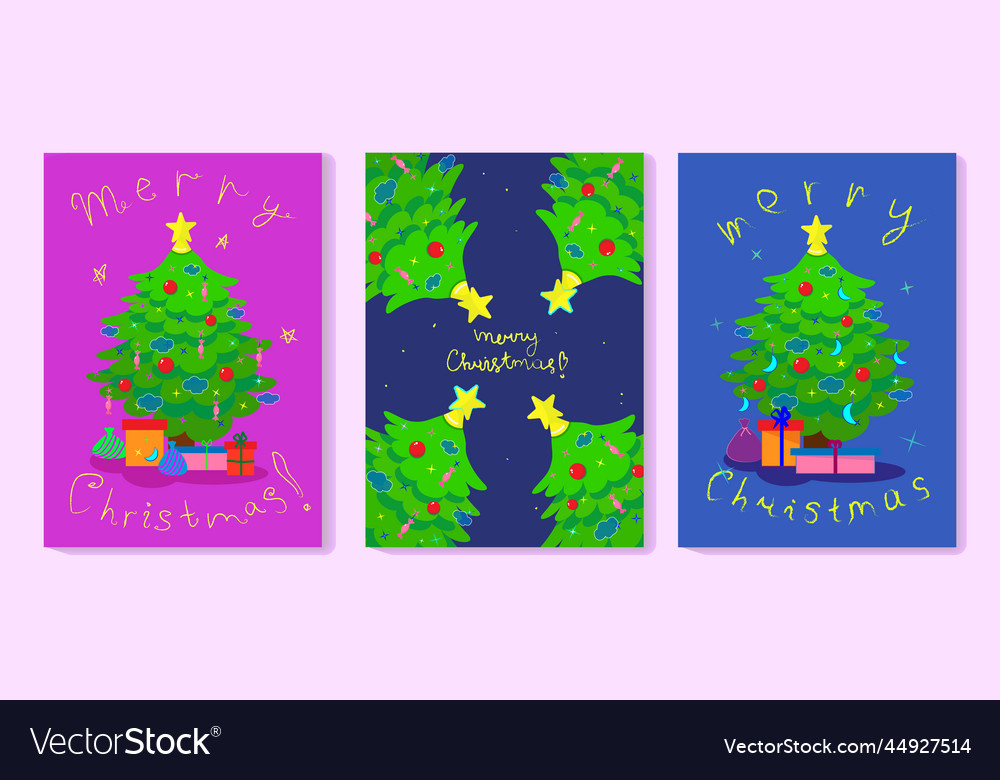 Cartoon christmas cards Royalty Free Vector Image