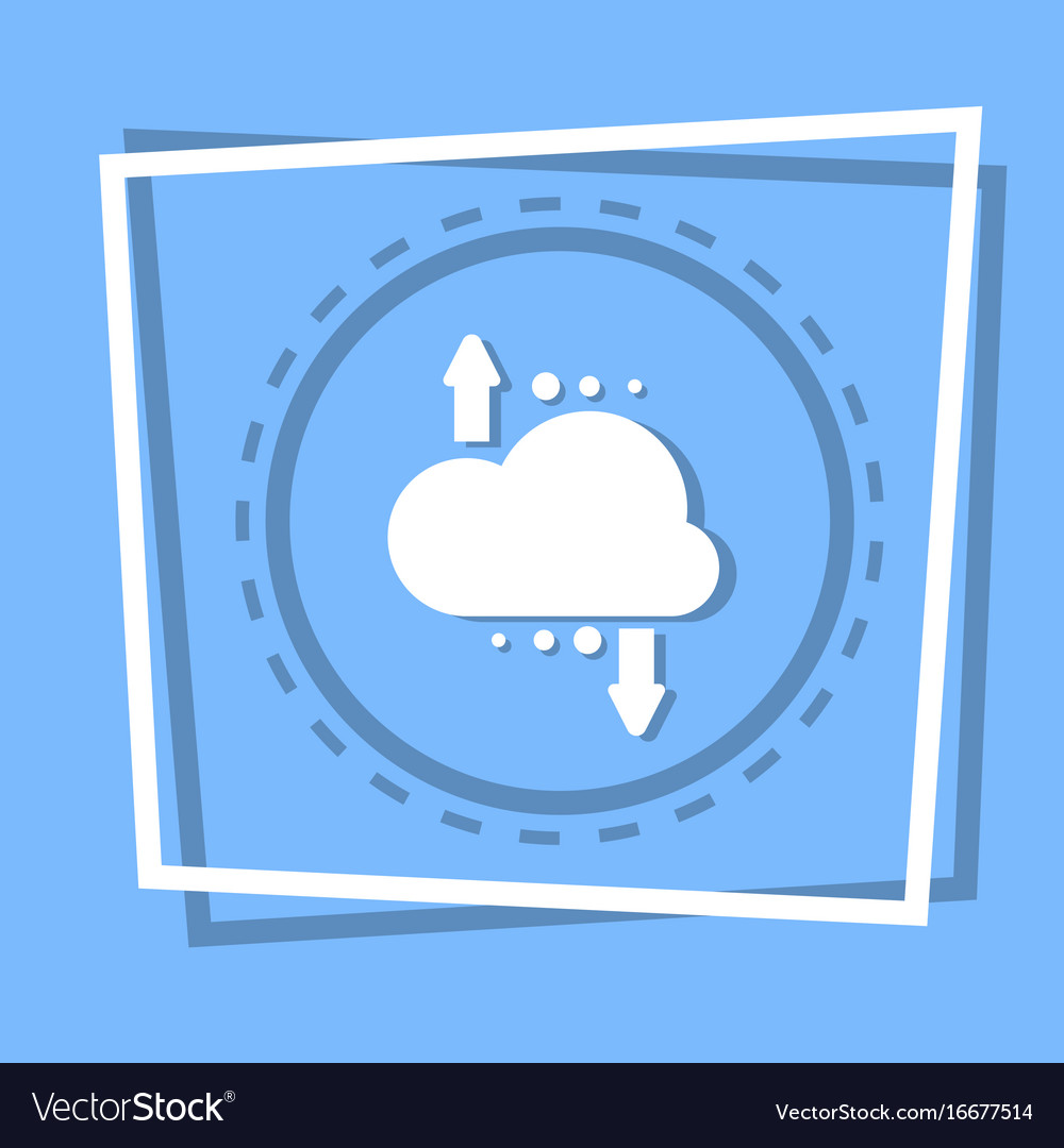 Cloud with arrow icon digital data backup storage