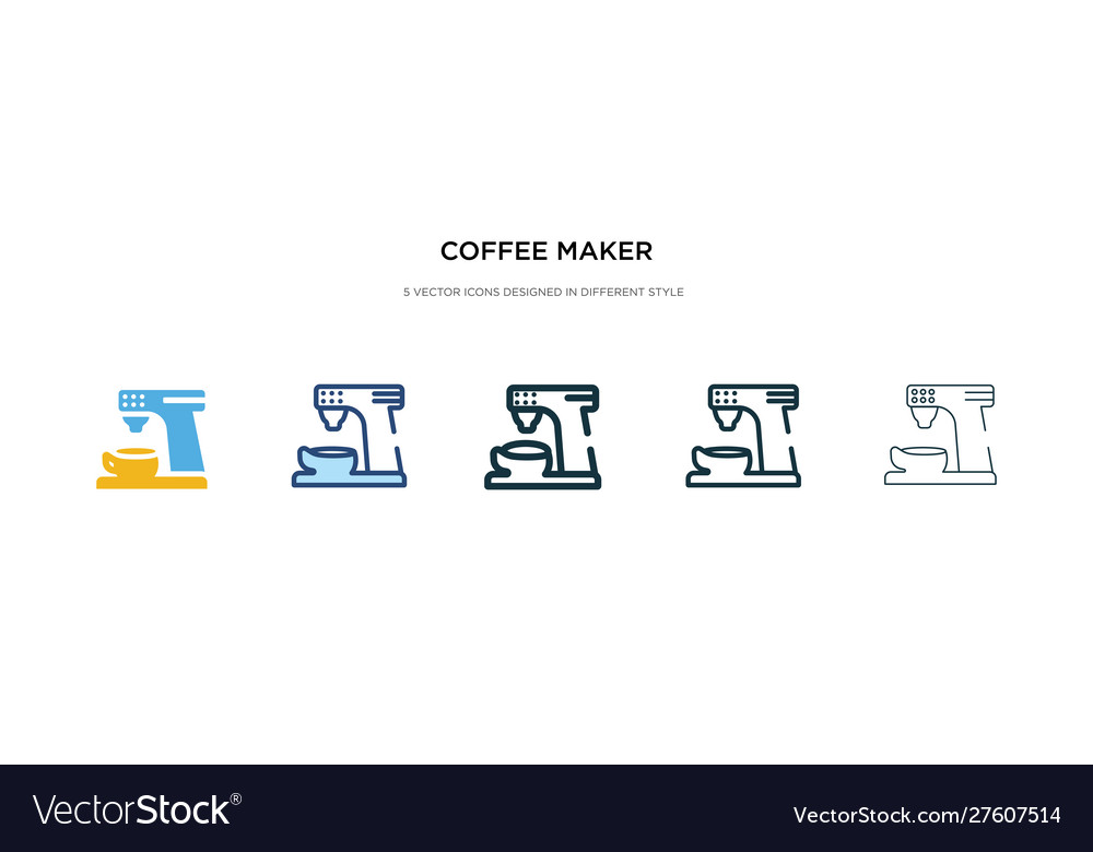 Coffee maker icon in different style two colored