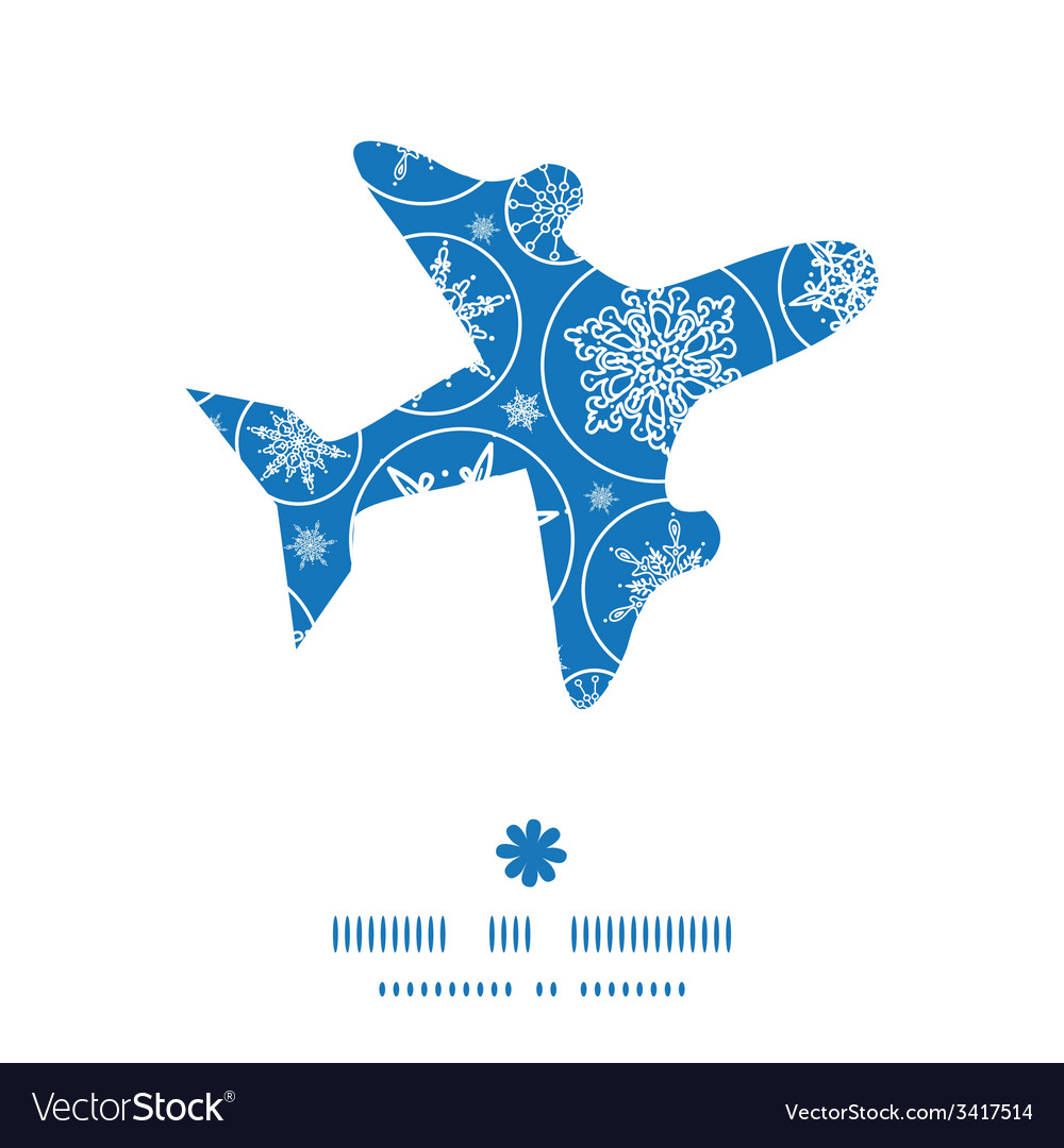 Falling snowflakes airplane silhouette pattern