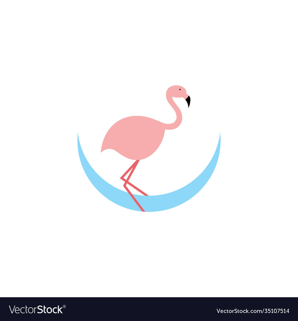 Flamingo logo icon design symbol Royalty Free Vector Image