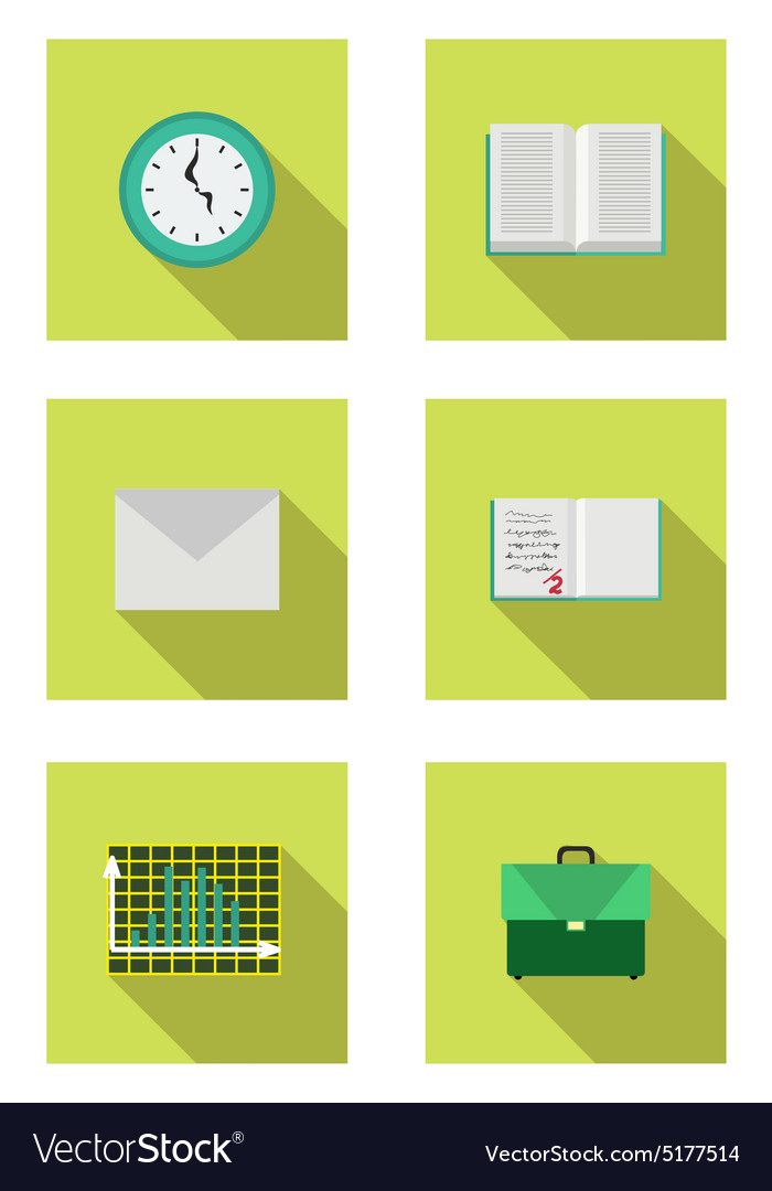 Flat set with book schoolbag envelope notebook