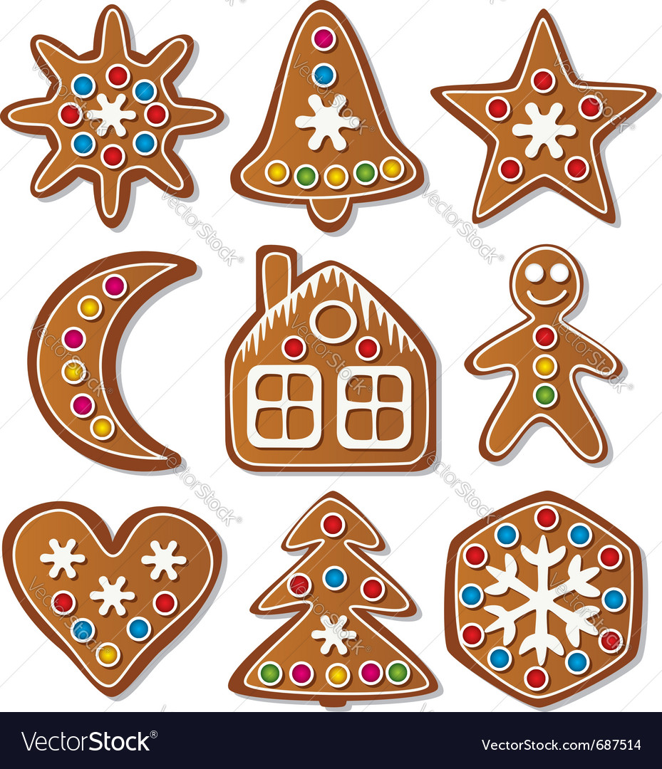 Gingerbread Cookies Royalty Free Vector Image - Vectorstock