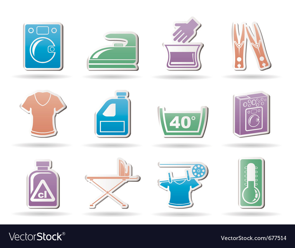 Laundry icons Royalty Free Vector Image - VectorStock