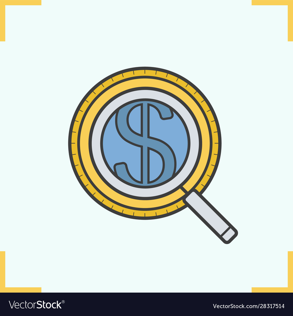 Magnifying glass with dollar sign