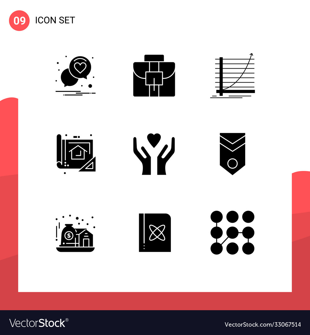 Modern set 9 solid glyphs and symbols