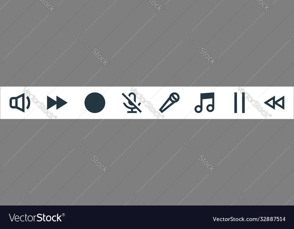 Music line icons linear set quality