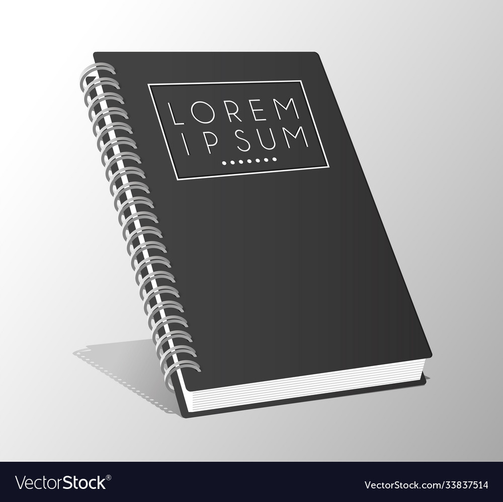 Notebook mockup color black icon vector image Notebook mockup color black icon