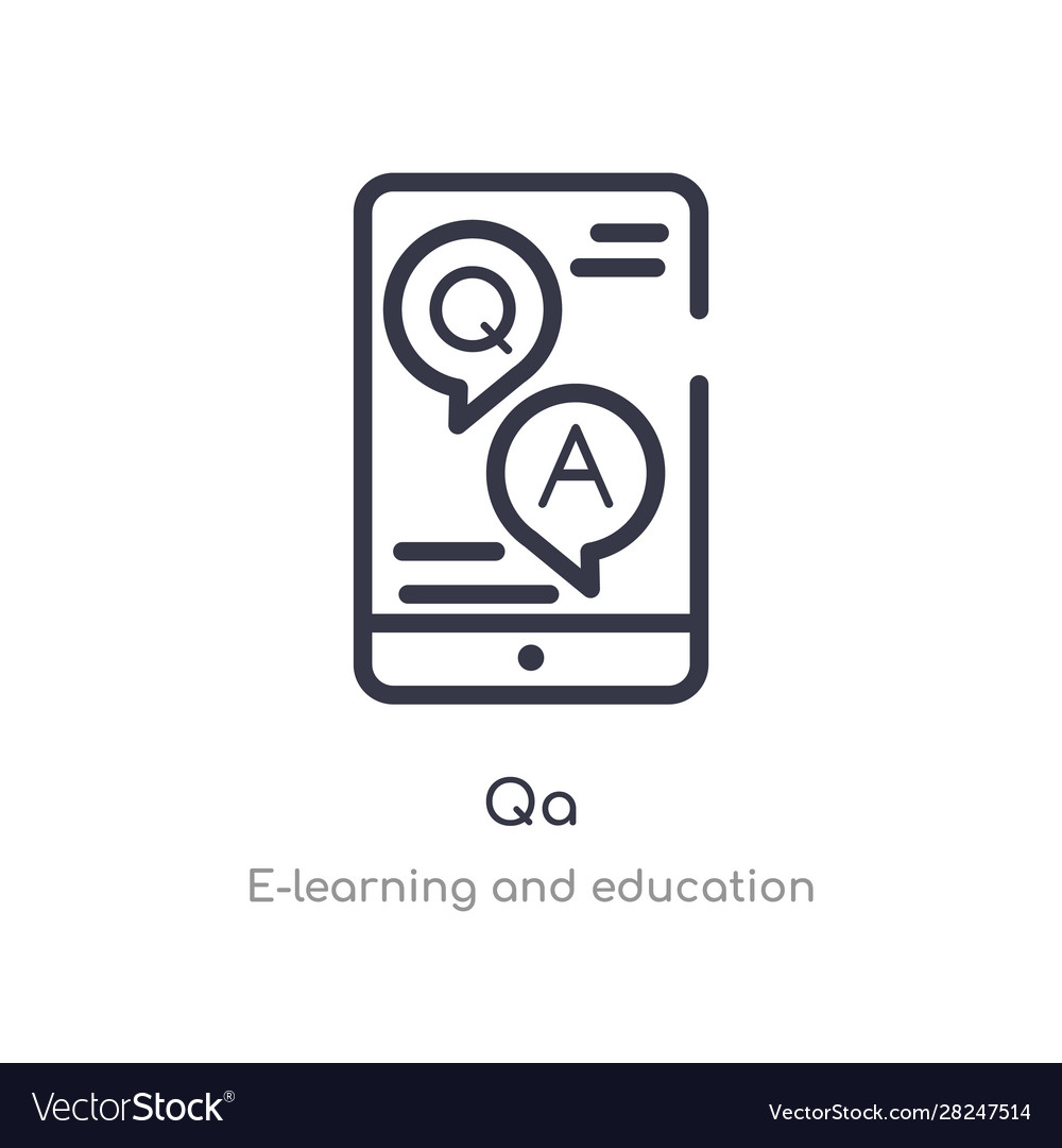 Qa outline icon isolated line from e-learning